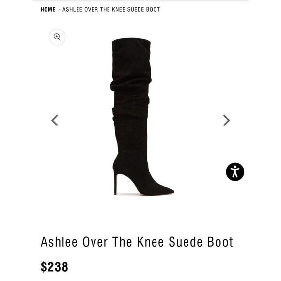 Schutz Ashlee Black Suede over the knee slouch boot new in box sz 7.5 - Picture 1 of 8